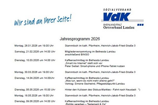 aktualisiertes Jahresprogramm